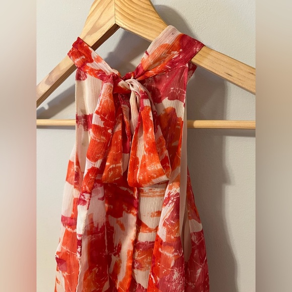 Mcginn Anthropologie Womens Chiffon Sleeveless High Neck Tie Blouse Top Size 2 - Picture 6 of 7